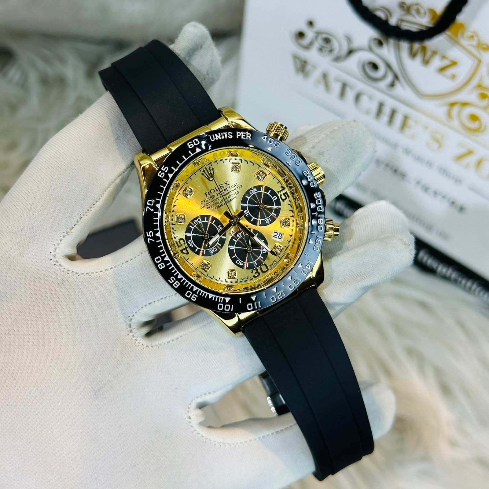 Premium Quality RLX Daytona Gold Belt Watches