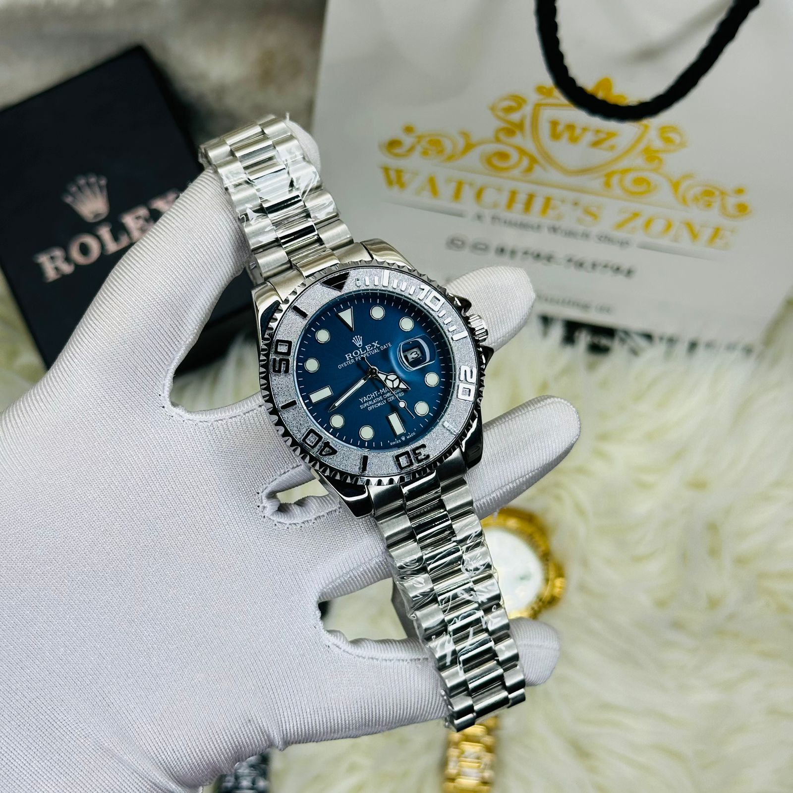 Premiume Quality Yach Sub Silver Blue RLX Watches