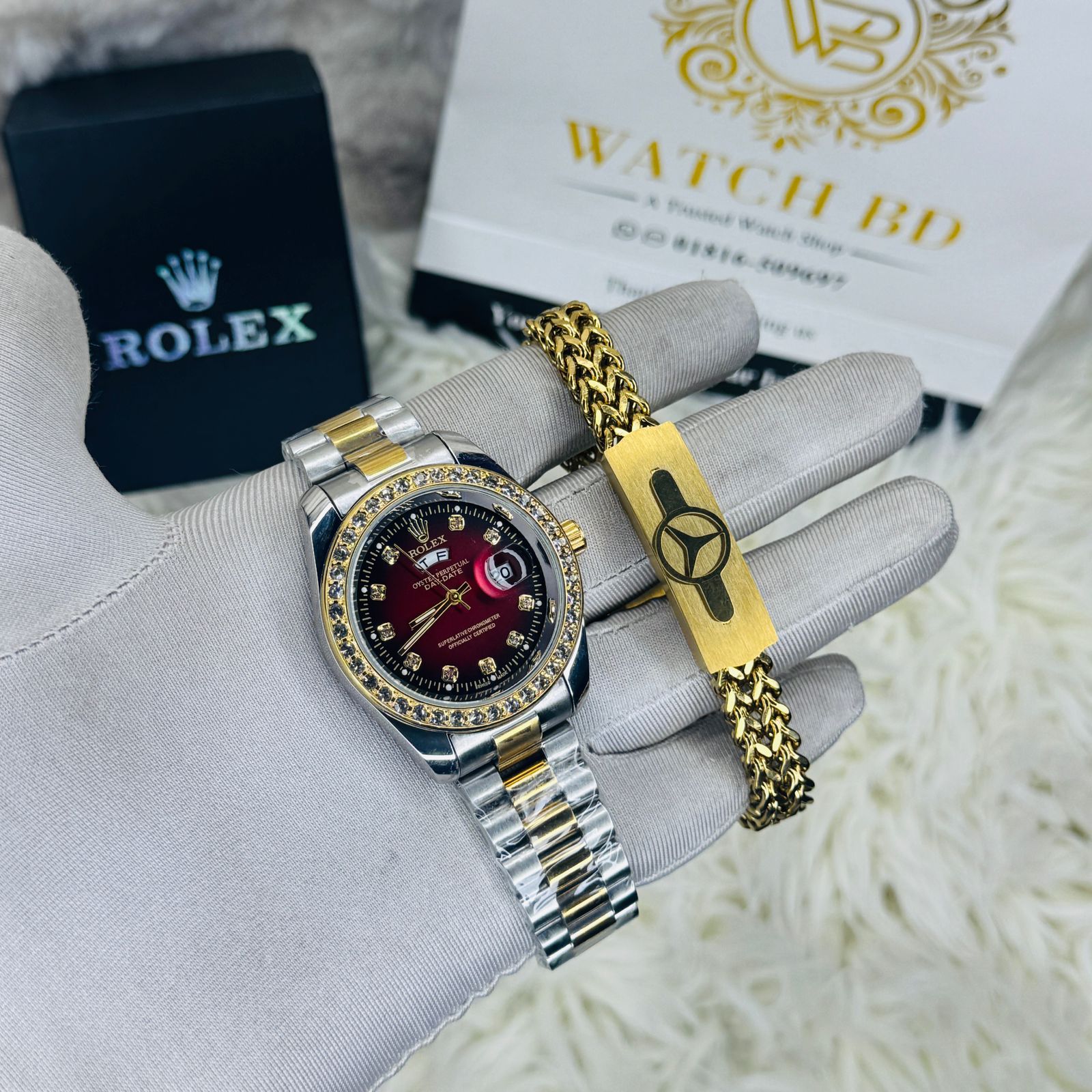premium Quality RLX watch & Bracelet T Red