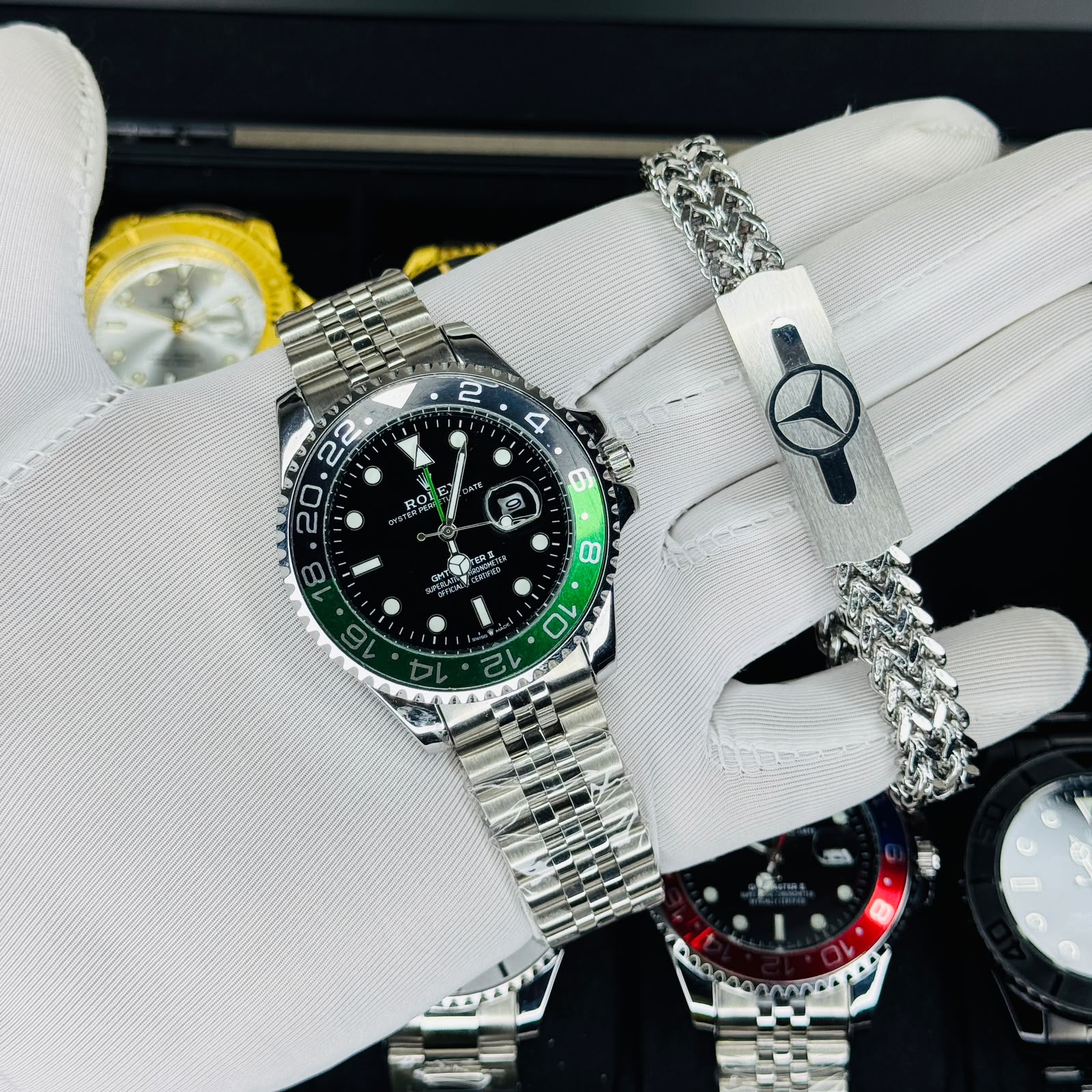 The Premium "Sprite" Edition – Luxury Watch & Bracelet Combo