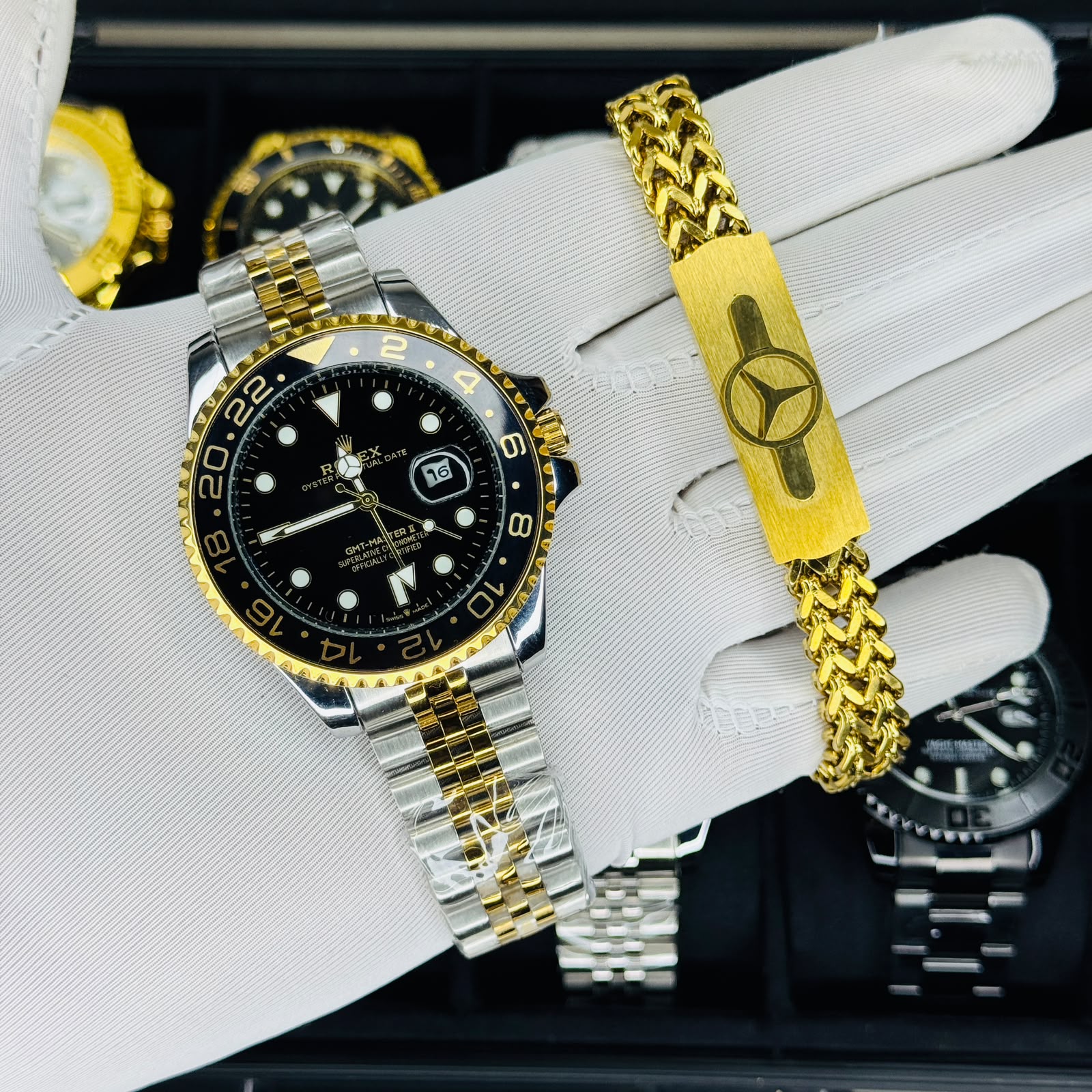 The Golden Touch: Premium Rolex GMT-Master II Two-Tone Black-Gold Edition